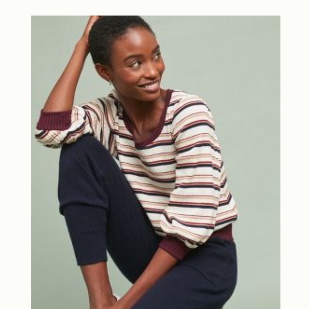 Anthropologie Eri + Ali Picardy Stripped Top - New